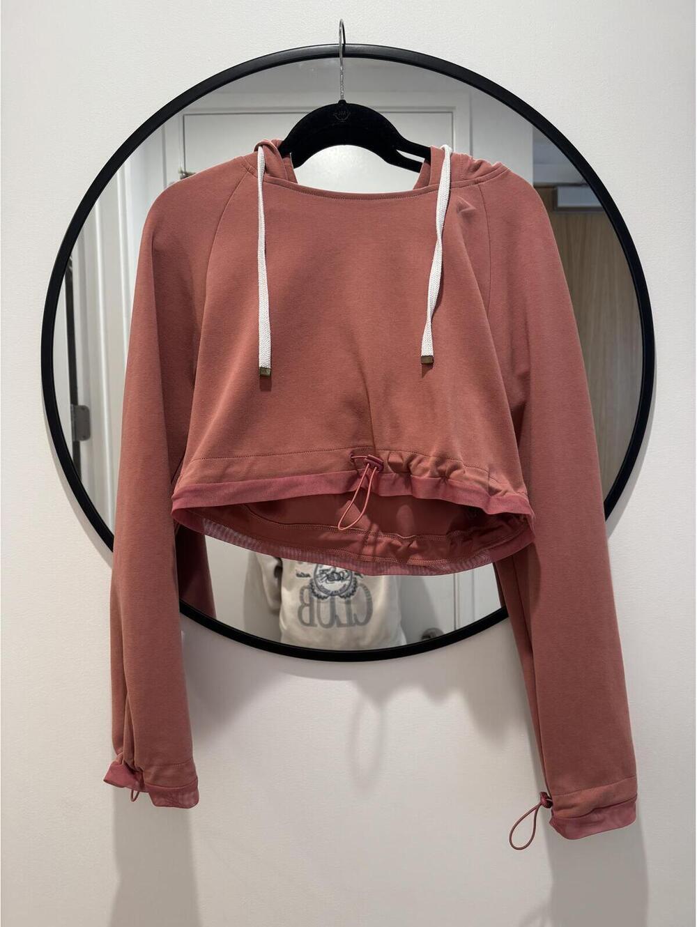 Gymshark x Whitney Simmons Crop Drawstring Hoodie Mauve Small